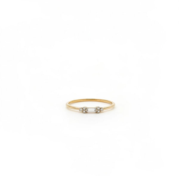 Anillo de Oro 14K con Circonia Baguette Mod. 5036