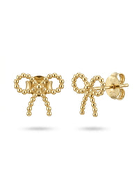 Aretes de oro 14k diseño de moño calado Mod LM5305
