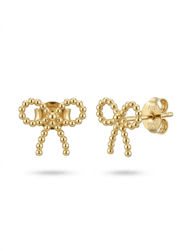 Aretes de oro 14k diseño de moño calado Mod LM5305