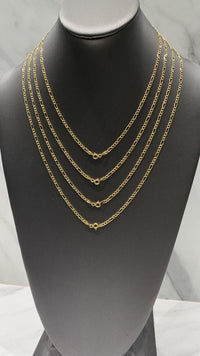 Cadena de oro 14k tejido 3x1 diamantada hueca mod 5829 - 2 mm