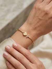 Brazalete de oro 14k tipo diseñador hueco Mod 5542 - 18 cm
