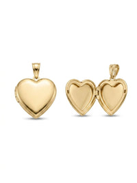 Relicario de oro 14k diseño de corazón plano Mod LM5225