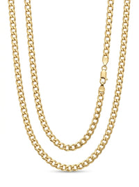 Cadena de oro 14k tejido cubano hueco mod 5819 - 5 mm