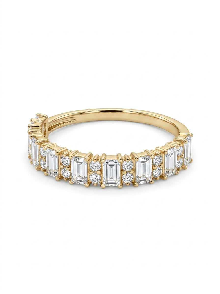 Media churumbela de oro 14k diseño promesa infinita con circonias Mod 5783
