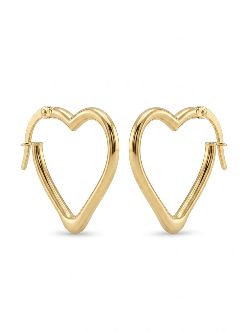 Grapas de oro 14k de corazón Mod 5562 2cm