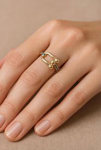 Anillo de oro 10k tipo diseñador hueco Mod. LM 5029