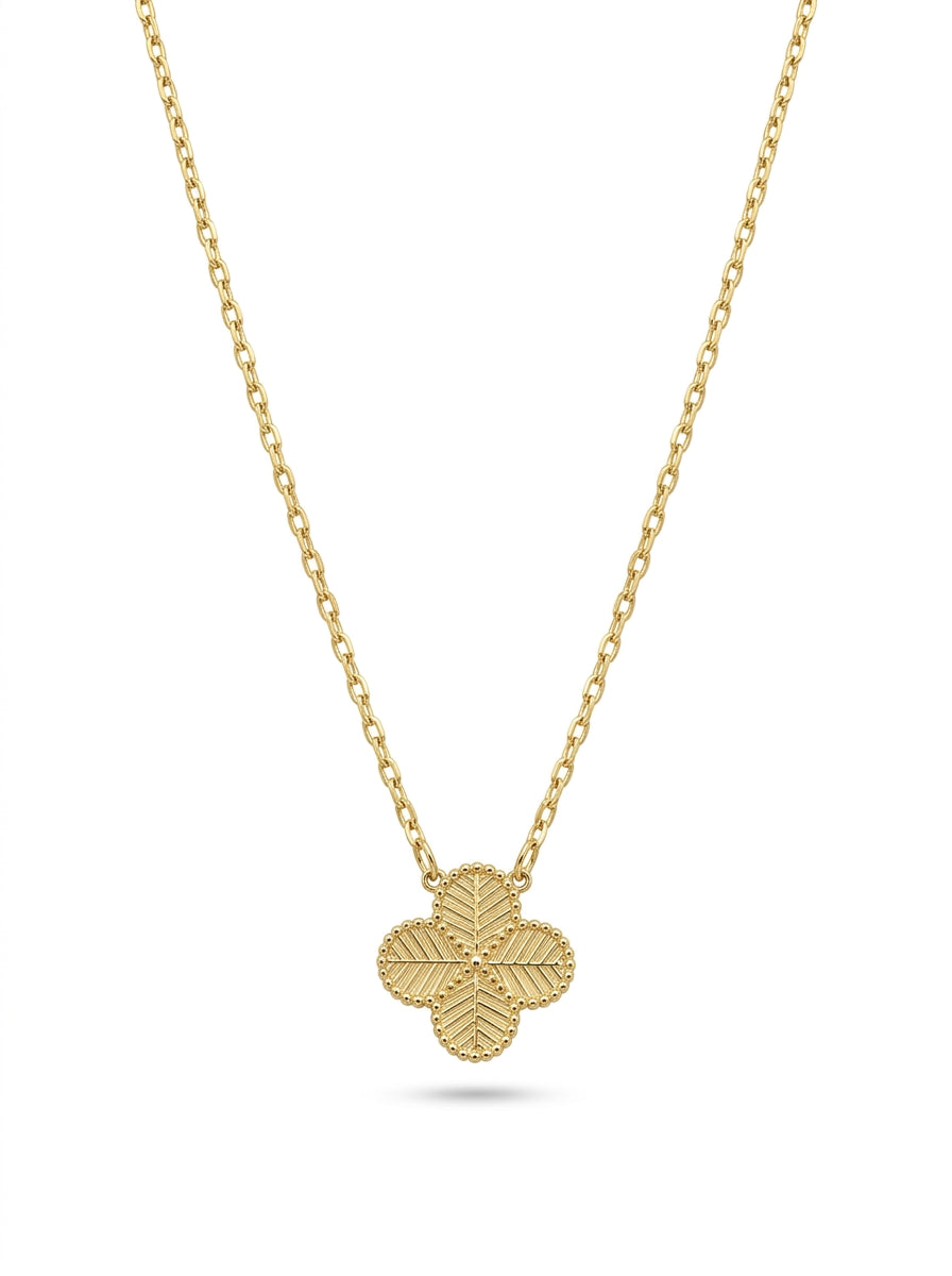 Gargantilla de oro 14K diseño de trébol Mod LM5428 - 45 cm