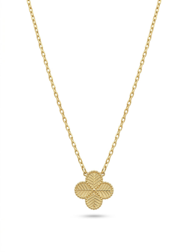 Gargantilla de oro 14K diseño de trébol Mod LM5428 - 45 cm