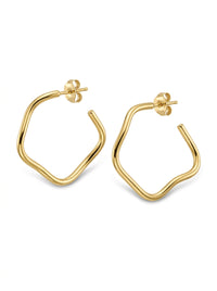 Arracadas de oro 14k diseño onduladas Mod LM5113 - 4 cm