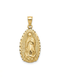 Medalla de oro 10k diseño de la virgen de Guadalupe Mod. LM5384 - 2.5 cm