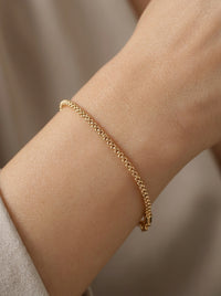 Pulsera de oro amarillo 14k tejido popcorn mod 5508 18 cm x 2 mm