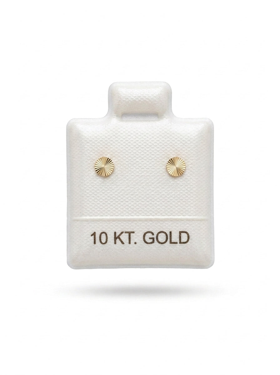 Broquel de oro 10k delgado diseño mini botón diamantado (de bolitas) Mod 5660