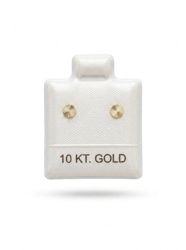 Broquel de oro 10k delgado diseño mini botón diamantado (de bolitas) Mod 5660