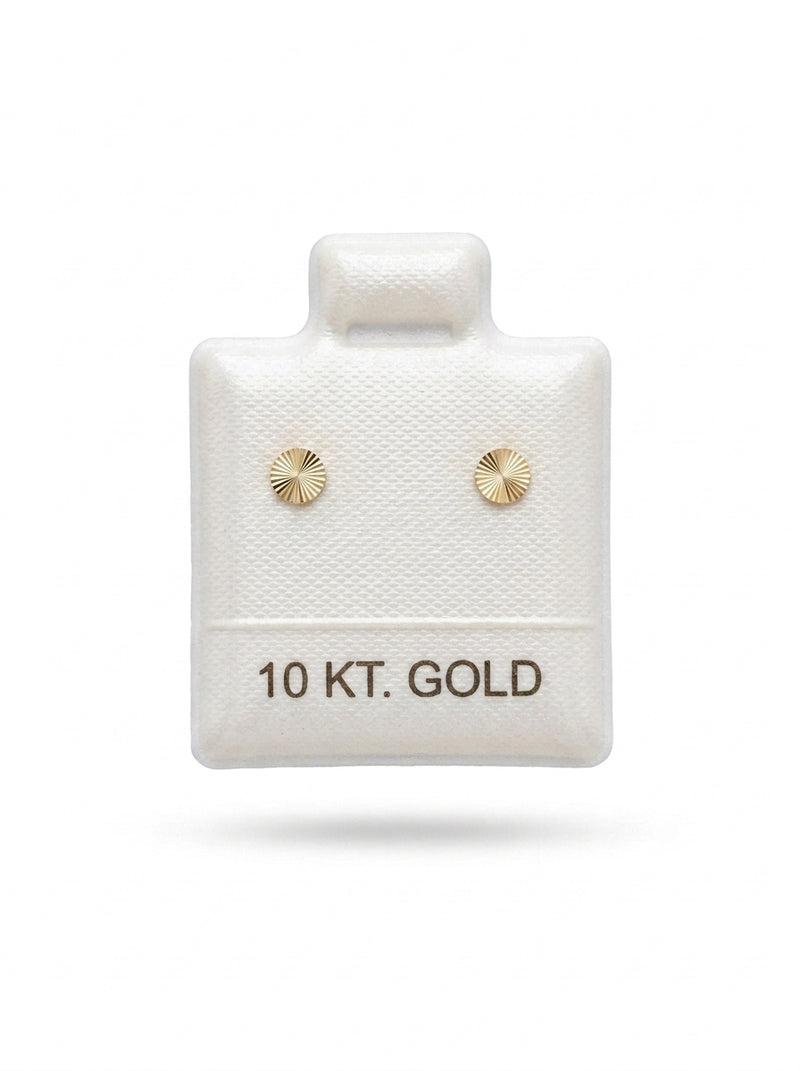 Broquel de oro 10k delgado diseño mini botón diamantado (de bolitas) Mod 5660