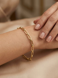 Pulsera de oro 14K estilo paperclip Mod LM5417 - 18 cm