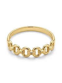 Anillo de oro 14k diseño de eslabón redondo entrelazado Mod LM5355