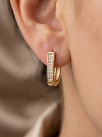 Huggies de oro 14k tipo diseñador Mod LM5394 - 1.4 cm