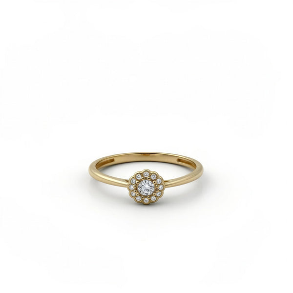 Anillo de oro 14k diseño de flor Mod. 5041