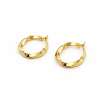 Arracadas torsales de oro 14K Mod1415L 1.5 cm