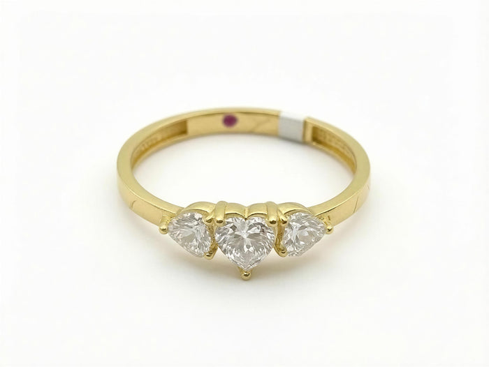 Anillo de oro 14k con circonia de corazón Mod LM51010