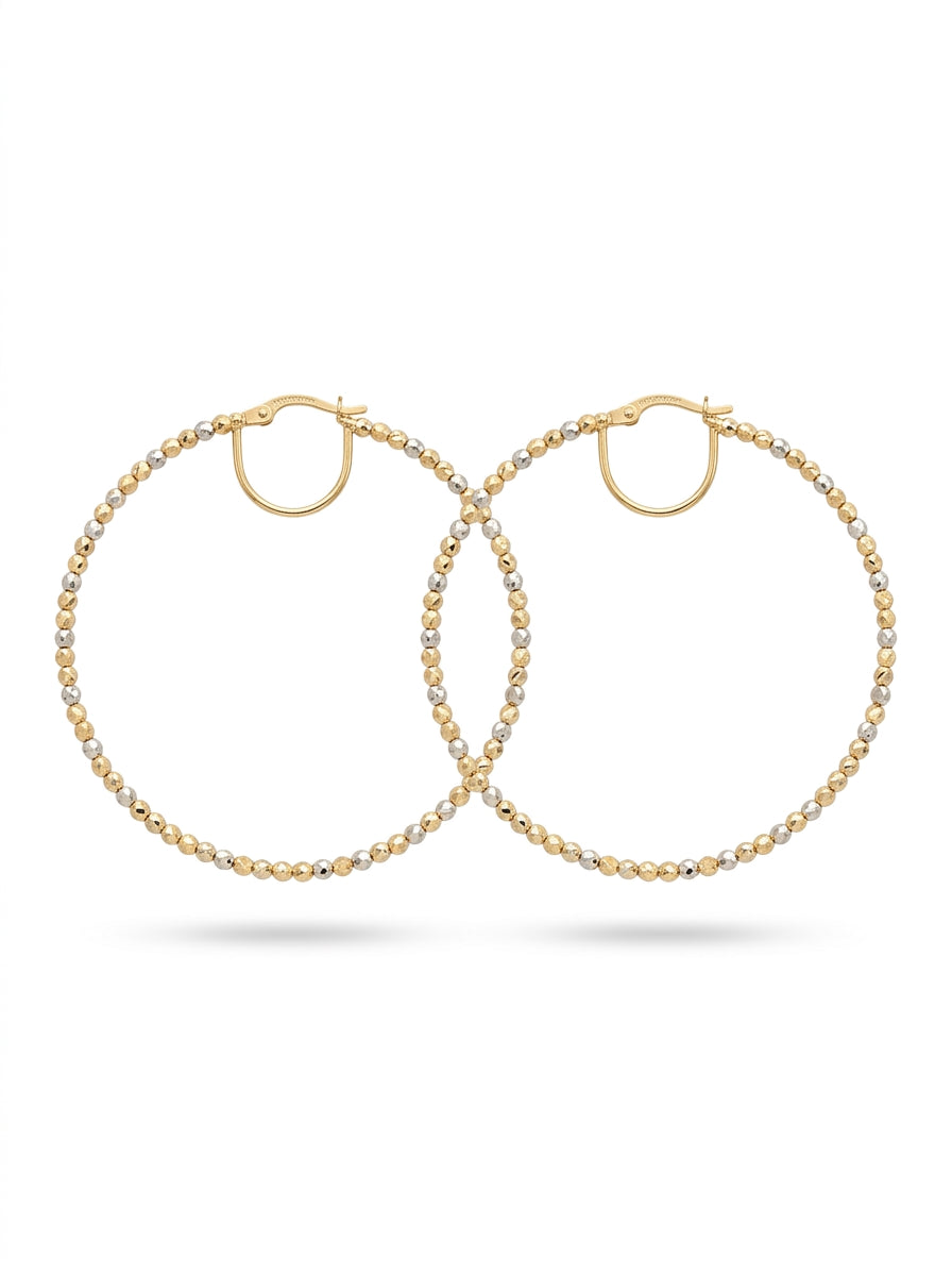 Arracadas de oro florentino 14k diseño de bolitas Mod LM5193 - 4.5 cm