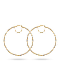 Arracadas de oro florentino 14k diseño de bolitas Mod LM5193 - 4.5 cm
