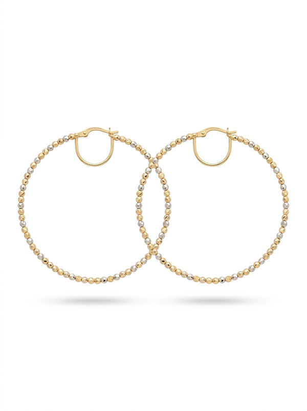 Arracadas de oro florentino 14k diseño de bolitas Mod LM5193 - 4.5 cm