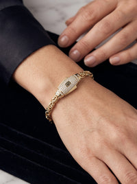 Pulsera de oro 10k tejido bizantino Mod LM5158- 18 cm x 5 mm