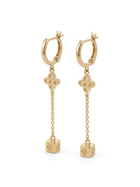 Aretes largos de oro 14k tipo diseñador Mod 5780 - 5 cm