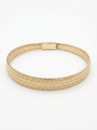 Pulsera de oro 14k diseño flexible tipo elastica gruesa Mod 5567 18 cm