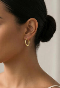 Arracadas trenzadas en oro 14k LM5068 - 2 cm