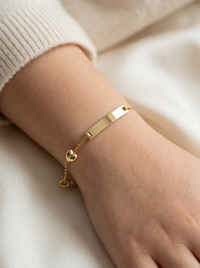 Esclava de oro 14k diseño de corazón kids Mod LM5364 12/14 cm