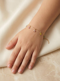 Pulsera de oro 10k diseño de ojitos turcos Mod LM5179- 12/14 cm