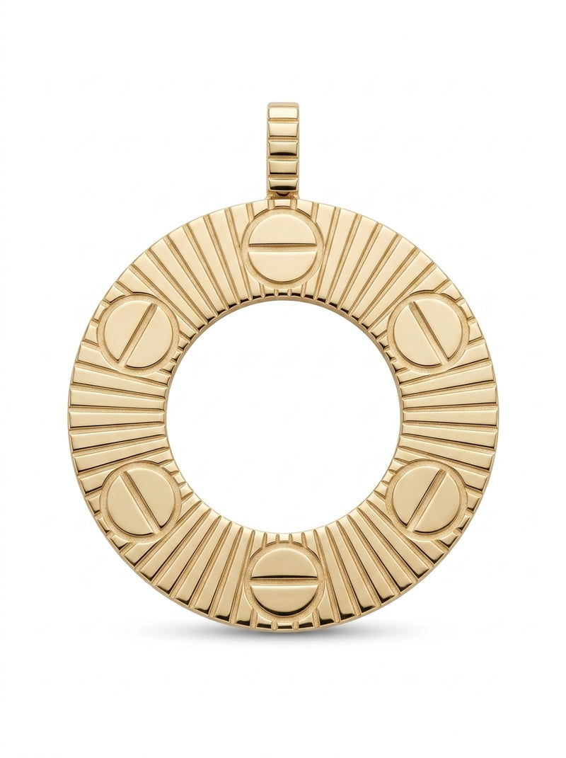 Dije de oro amarillo 14k inspirado en diseñador Mod 5802 - 2.5 cm