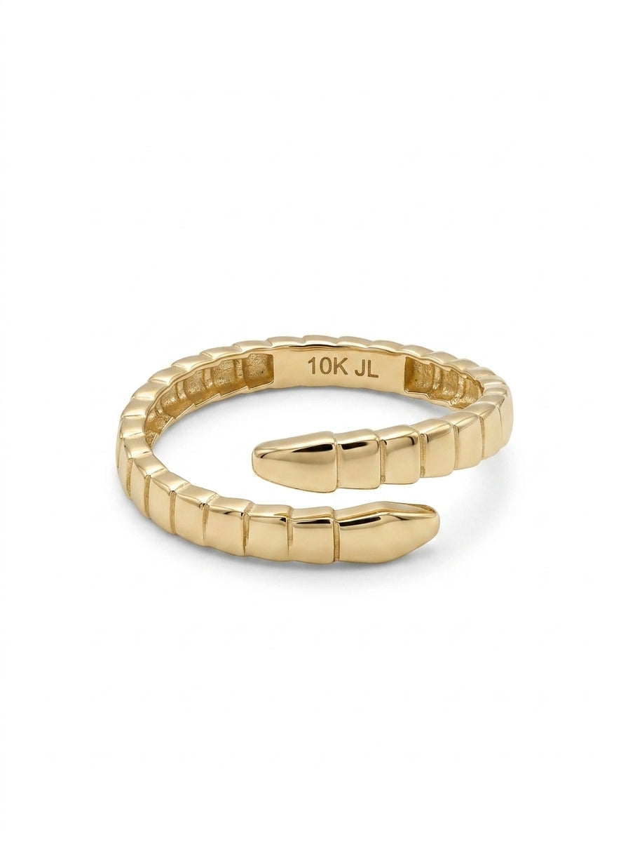 Anillo de oro 10k tipo diseñador diseño de serpiente liso Mod 5525