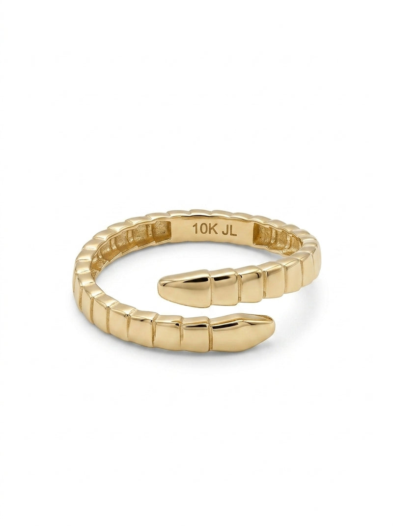 Anillo de oro 10k tipo diseñador diseño de serpiente liso Mod 5525