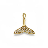 Dije cola de sirena de oro 14k con un incrustado de circonias - 1.5 cm