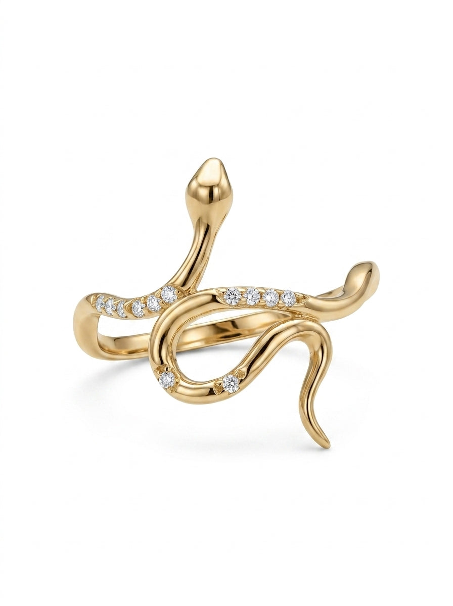 Anillo de oro 10k diseño serpiente Mod 5531