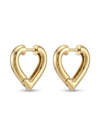 Aretes de oro 14k diseño silueta de corazón  Mod LM5248 - 1.5 cm