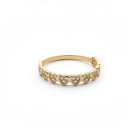 Anillo de corazones de oro 14k con circonias Mod.500423