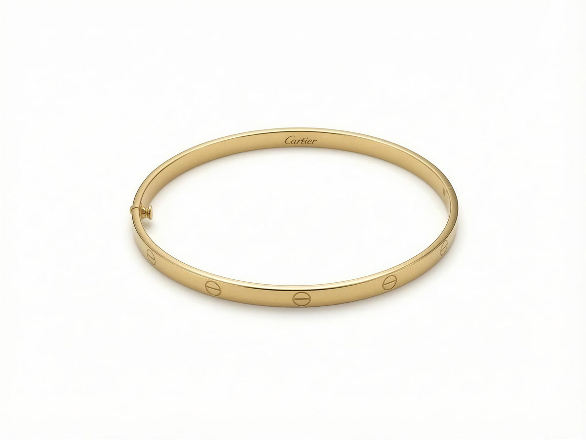 Aro delgado de oro 10k tipo diseñador hueco Mod LL5171 - 18 cm x 3 mm