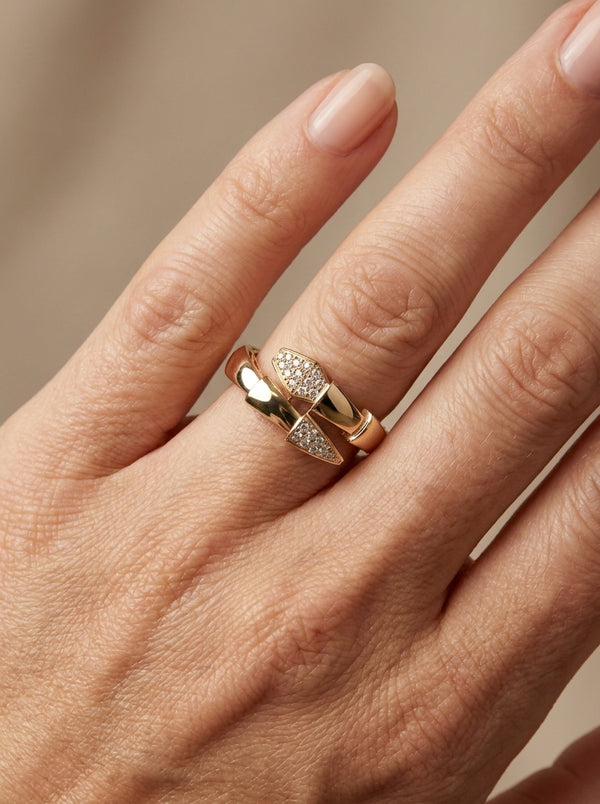 Anillo de oro 14k diseño viper tipo diseñador Mod5762