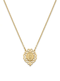 Gargantilla de oro 14k diseño de la virgen con contornos Mod LM5133 - 45 cm