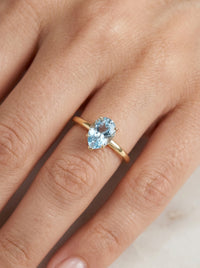 Anillo de oro 14k diseño de gota azul Mod 5468
