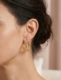 Arracadas de oro 14k diseño de corazón Mod. LM5114 - 2 cm