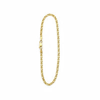 Pulsera ojo de tigre de oro 14k 21 cm x 3mm