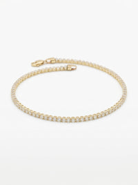 Pulsera de oro 14k diseño tipo tennis blanca 5934 - 18 cm