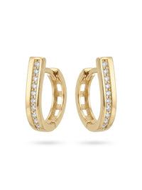 Huggies de oro 14k tipo diseñador Mod LM5393 - 1.5 cm