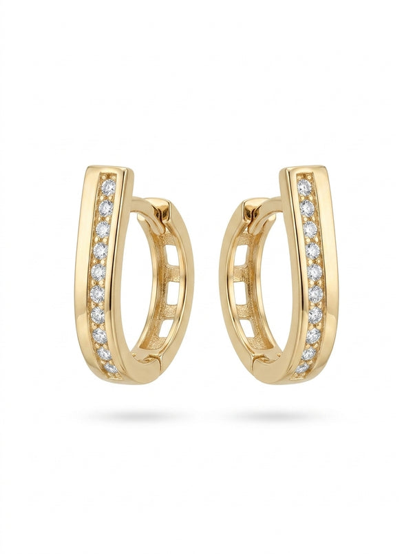 Huggies de oro 14k tipo diseñador Mod LM5393 - 1.5 cm