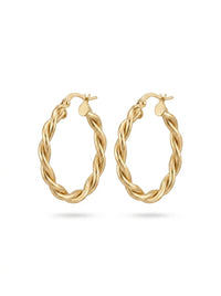 Arracadas de oro 14k diseño torsal Mod LM5198 - 2.3 cm